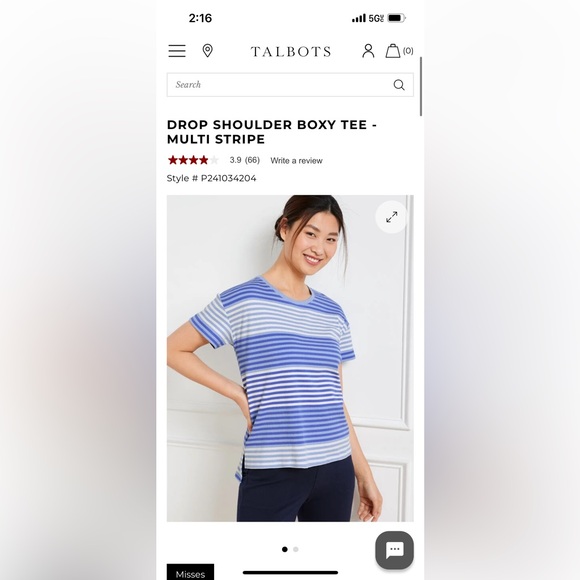 DROP SHOULDER BOXY TEE - MULTI STRIPE - Picture 2 of 4